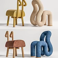 Stylish Leisure Chairs With Unique Curved Shapes And Multiple Colors Design