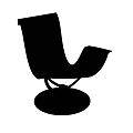 Modern Black Single Chair With Sleek Curved Backrest And Circular Base Design