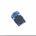 Black and Blue Go Kart with Steering Wheel Seat and Open Frame Structure