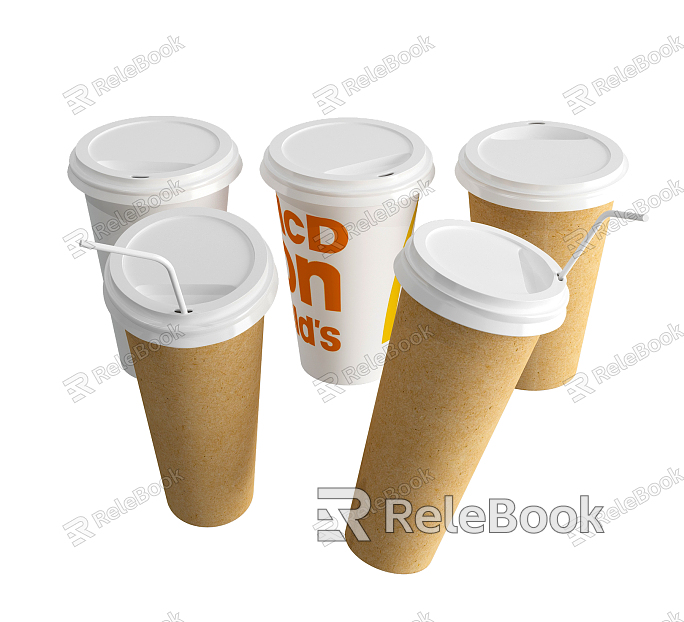 Modern paper cup drink milk tea cup model