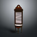 Vintage Wooden Display Cabinet With Decorative Top Glass Door And Small Base