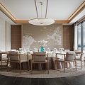 New Chinese-style private rooms, private rooms, private rooms, dining seats 3d model