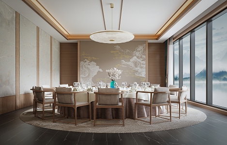 New Chinese-style private rooms, private rooms, private rooms, dining seats 3d model