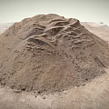 Ancient Earth Mound With Rugged Surface Ridges And Small Entrance On Sandy Ground