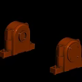 Two Brown Durable Industrial Mechanical Equipment Bearing Housing Components Used In Heavy Machinery