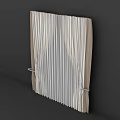 Elegant Beige Window Curtains With Draped Design And Tiebacks For Home Decor