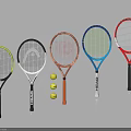 Different Colored Tennis Rackets As Sports Equipment With Tennis Balls And Sleek Design