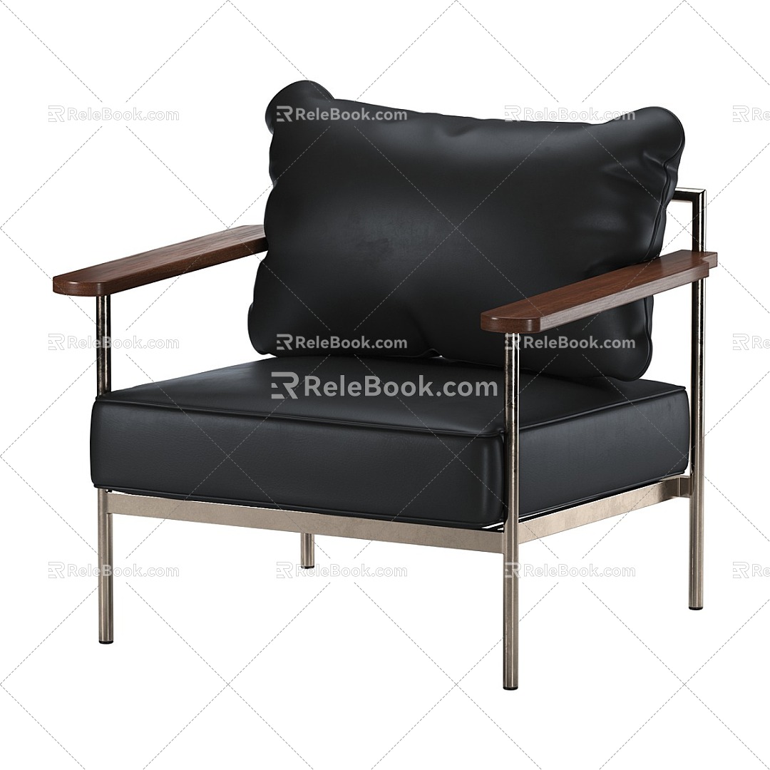 Simple Single Casual Sofa 3d model