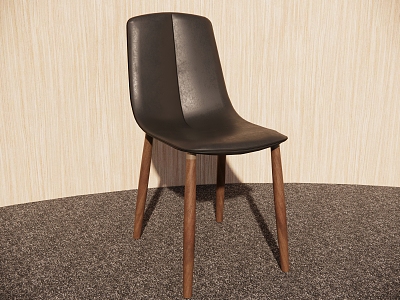 Modern Leather Chair Solid Wood Chair Dining Chair Leisure Chair model