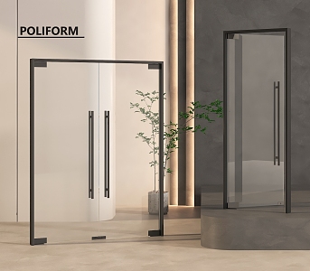 Glass single door glass double door glass door entry door sliding door glass door office glass door 3d model