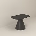 Modern Minimalist Black Side Table With Round Top And Conical Base 3d model