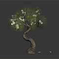 Creative Money Tree Sculpture With Green Leaves Money Bills And House Models