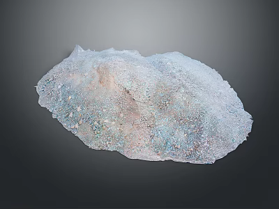 Unique Decorative Object With Irregular Shape And White Blue Pink Textured Surface 3d model