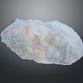 Unique Decorative Object With Irregular Shape And White Blue Pink Textured Surface 3d model