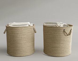 Modern Storage Basket Towel Rack Rattan Clothes Basket Storage Box 3d model