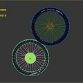 Pair of Mountain Bike Wheels With Black Tires And Spoke Design Structure