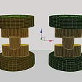 Modern Geometric Side Tables In Brown And Black Stacked Structure Design