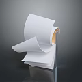 White Rolled Paper Towels Stacked As Household Supplies With Dark Reflective Background