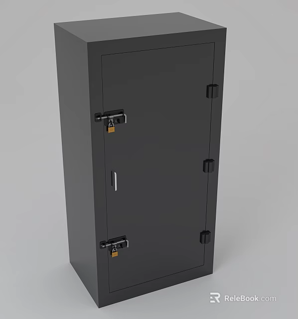 School Security Safe With Black Exterior Double Locks And Secure Handle Design 3d model 