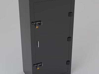School Security Safe With Black Exterior Double Locks And Secure Handle Design 3d model