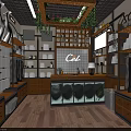 Cel Specialty Store Interior With Clothing Displays Wooden Shelves Green Plants And Pendant Lights