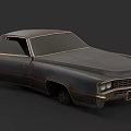 Rusty Old Classic Car With Visible Body Rust And Open Door Worn Appearance 3d model