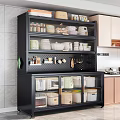 Modern Multifunctional Kitchen Sideboard With Glass Doors And Large Storage Capacity For Home Daily Use