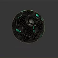 Professional Black Soccer Ball Sports Equipment Featuring Green Patterns And FIFA Logo Design