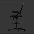 Ergonomic Office Chair With Mesh Back Black Seat Armrests And Wheeled Base