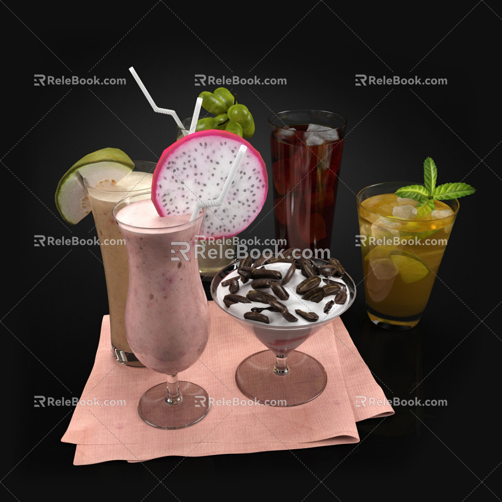 Modern Beverage Dessert 3d model