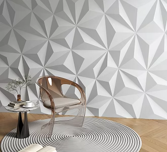 Background wall shaped wall creative background leisure chair negotiation chair 3d model