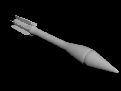 White Missile Model With Streamlined Body On Black Background Military Weapon Design 3d model
