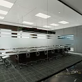 Modern Spacious Office Lobby Interior With Polished Marble Floor And Professional Busy Business Staff