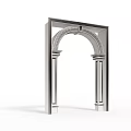 Elegant Classic White Door Arch With Decorative Columns And Architectural Details