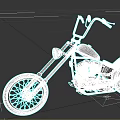 Custom Silver Motorcycle With Red Fuel Tank Long Handlebars And Black Seat