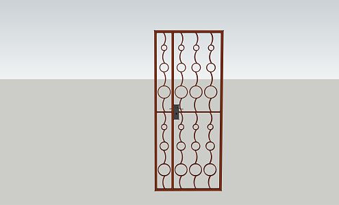 Modern gate wrought iron gate 3d model