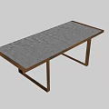 Modern Minimalist Tables With Metal Frames Grey Tabletops And Different Heights 3d model