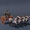 Ancient soldier carriage Qin Dynasty chariot 3d model