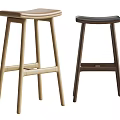 Modern Bar Stools With Wooden Frame And Different Colored Sleek Seats