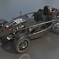Open Frame Racing Car With Number 123 Single Seat And Black Sport Wheels