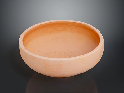 Round Hand Carved Ceramic Bowl With Smooth Surface And Artisan Craftsmanship 3d model