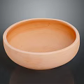 Round Hand Carved Ceramic Bowl With Smooth Surface And Artisan Craftsmanship 3d model