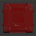Red Cube Shaped Storage Container For Household Daily Supplies With Structured Design 3d model