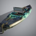 Turquoise And Gray Yacht With Modern Dashboard And Seating Area