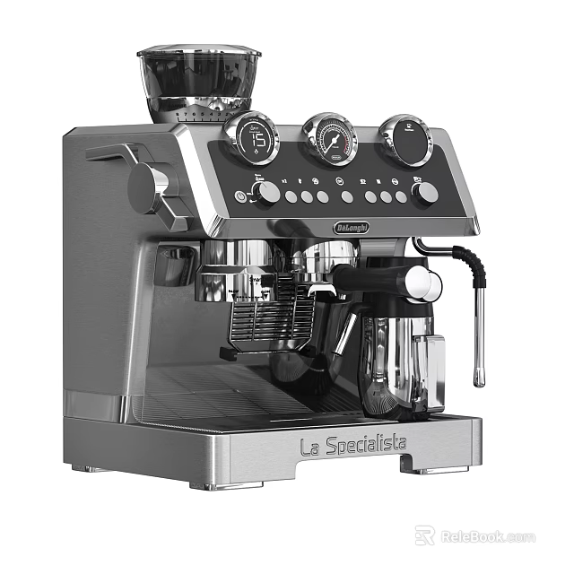 La Specialista Professional Espresso Machine Kitchen Appliance With Stainless Steel Body And Control Knobs 3d model 