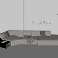 Modern corner sofa multi-person sofa combination sofa 3d model