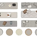 Modern Cushion Bay Window Cushion Combination Futon Pillow 3d model