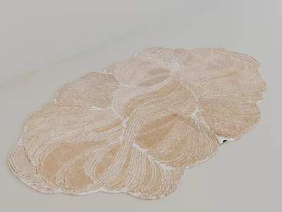 Beige Shaped Rug With Petal Design And Textured Surface For Home Decor 3d model