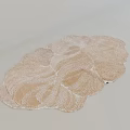 Beige Shaped Rug With Petal Design And Textured Surface For Home Decor