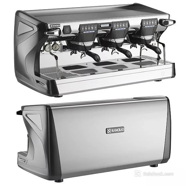 Stainless Steel Rancilio Coffee Machine As Modern Professional Kitchen Appliance With Sleek Design 3d model 